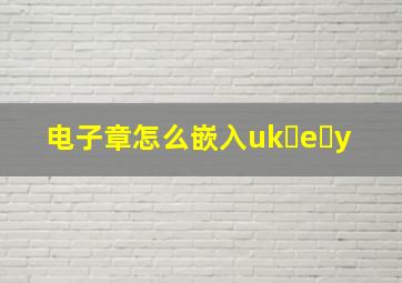 电子章怎么嵌入uk e y